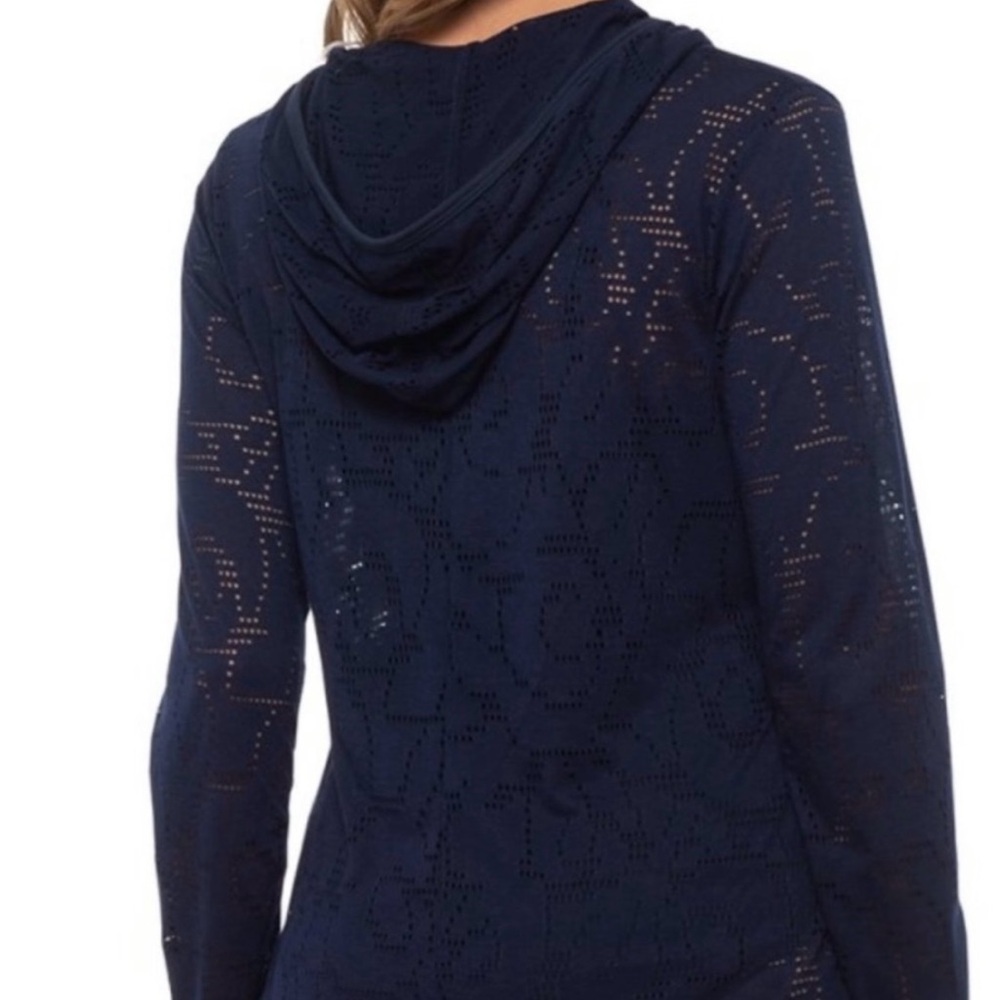 Balance Collection Women's Hooded Long Sleeve Swim Summer Cover-Up Hoodie - Picture 6 of 11